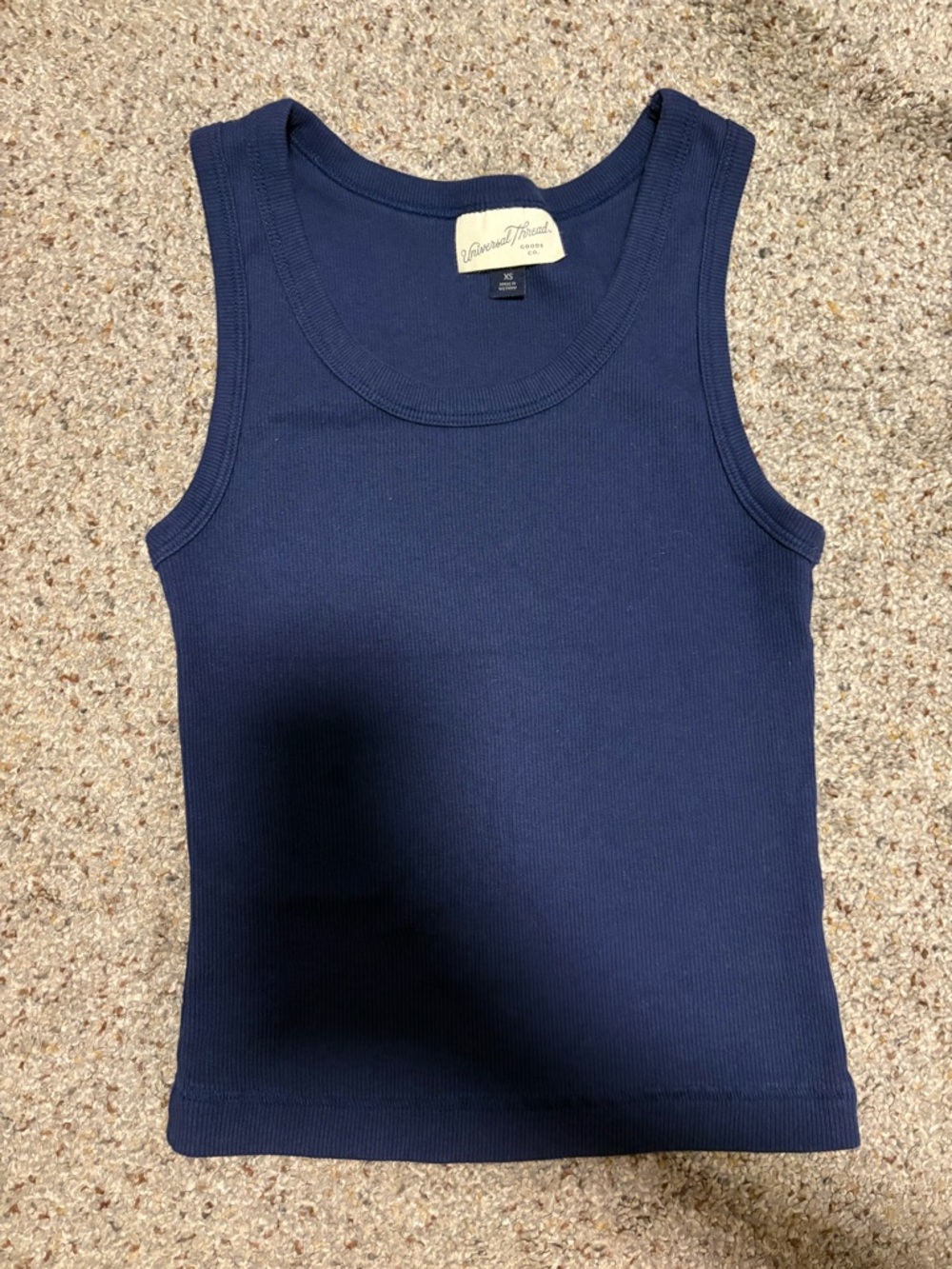 Universal Thread Ribbed Tank Top in Navy Blue